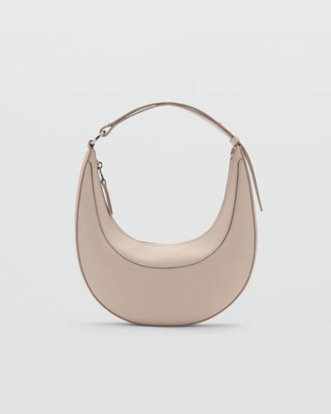 Leather shopper bag with stitching